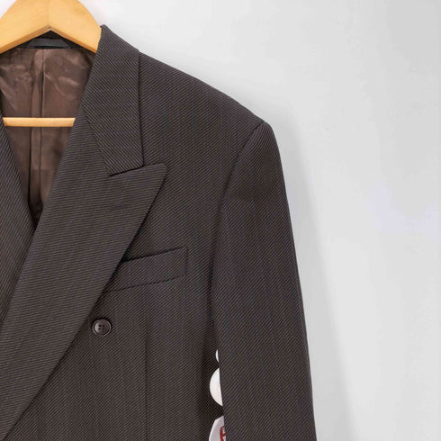 ジャンフランコフェレストゥーディオ GIANFRANCO FERRE STUDIO ストライプ ダブル テーラード ピークド ラペル メンズ EUR:50