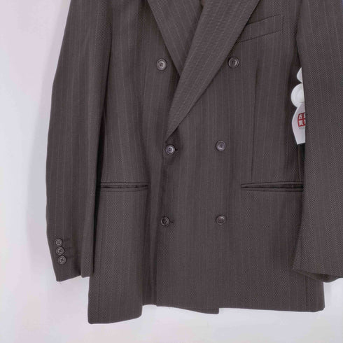 ジャンフランコフェレストゥーディオ GIANFRANCO FERRE STUDIO ストライプ ダブル テーラード ピークド ラペル メンズ EUR:50