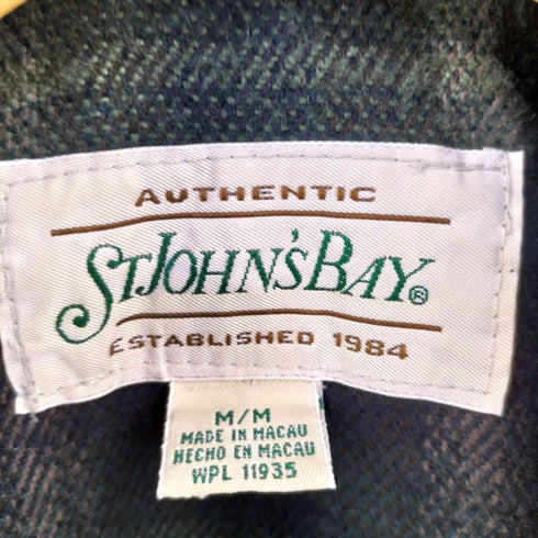 セントジョンズベイ STJOHNS BAY 90s マカオ製 襟レザー ハンティング ジャケット メンズ M