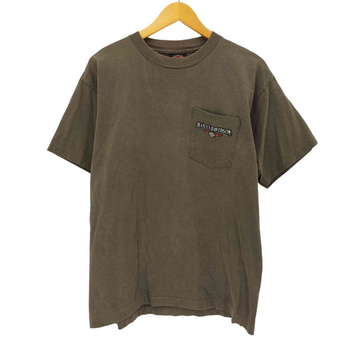 ハーレーダビッドソン HARLEY-DAVIDSON 90S USA製 シングルステッチ フェルトロゴ バックプリント クルーネックTシャツ メンズ