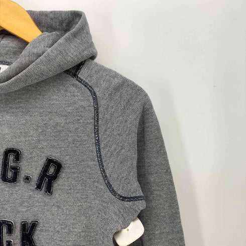 ヒステリックグラマー HYSTERIC GLAMOUR 90s Hタグ 細ボーダー H.C.G.R ROCK ワッペン ラグラン プルオーバーパーカー レディース FREE