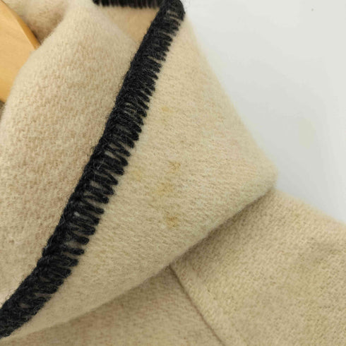 ウールリッチ WOOLRICH 70s USA製 白タグ ラスタカラー ボーダー 比翼ダブルジップ メルトン フーディ ブランケットコート メンズ import:S