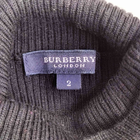 バーバリーロンドン BURBERRY LONDON サイドボタン ノバチェック タートルネック ウールセーター レディース JPN:2