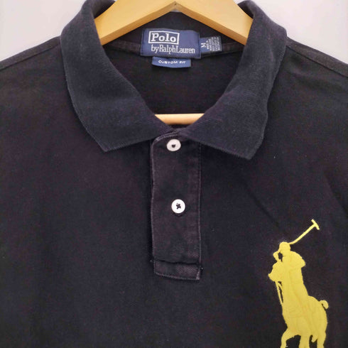 ポロバイラルフローレン Polo by RALPH LAUREN 90S 香港製 ビッグポニー 刺繍 ナンバリング 鹿の子 S/S ポロシャツ メンズ import:M