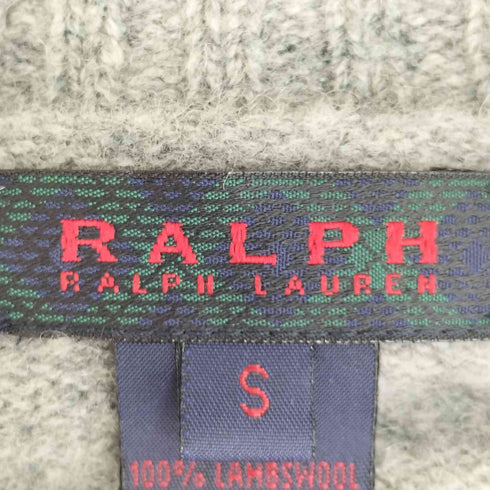 ラルフローレン RALPH LAUREN クラウン刺繍 ラムズウールクルーネックカーディガン レディース import:S
