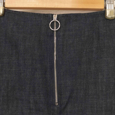 メゾンキツネ MAISON KITSUNE ZIPPED SKIRT フロントジップ デニムスカート レディース JPN:34