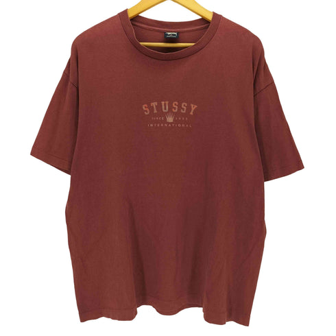 ステューシー Stussy 90S USA製 紺タグ 袖裾シングル ロゴプリント クルーネックTシャツ メンズ import:XL