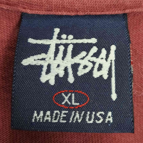 ステューシー Stussy 90S USA製 紺タグ 袖裾シングル ロゴプリント クルーネックTシャツ メンズ import:XL