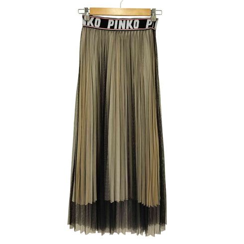 ピンコ PINKO シアーチュール プリーツ ロングスカート レディース FR:32