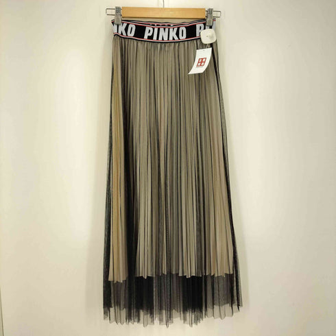 ピンコ PINKO シアーチュール プリーツ ロングスカート レディース FR:32