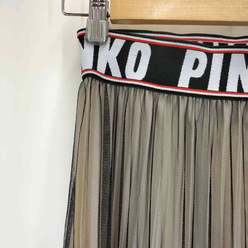 ピンコ PINKO シアーチュール プリーツ ロングスカート レディース FR:32