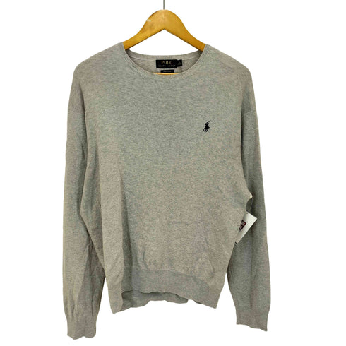 ポロラルフローレン POLO RALPH LAUREN PIMA COTTON ポニー 刺繍 クルーネック コットン ニット メンズ import:M