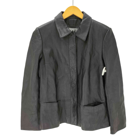 90S OLD Lamb Leather 羊革 ラムレザー ジャケット ブラック レディース import:M