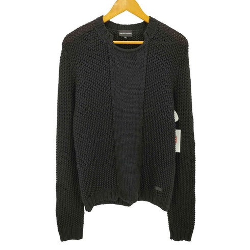 エンポリオアルマーニ EMPORIO ARMANI ドッキングデザイン プルオーバー ローゲージ ニット メンズ EUR:48
