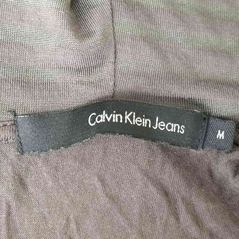 カルバンクラインジーンズ Calvin Klein Jeans レーヨン ノースリーブ ボーダー 切り替え フーディ Y2K メンズ import:M