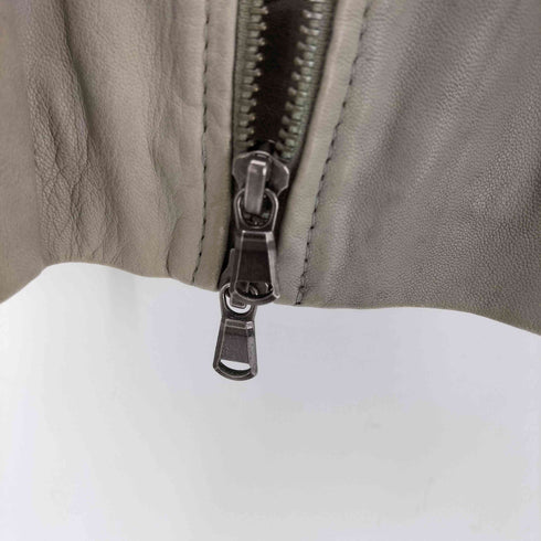 マックスアンドコー MAX&CO. Lamb Leather 現行タグ フリル デザイン 羊革 ラムレザー クロップド ライダース ジャケット ダブルジップ レディース EUR:40