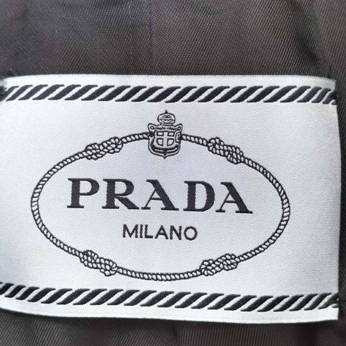 プラダ PRADA モヘアブレンド ツイード ロングチェスターコート レディース EUR:38