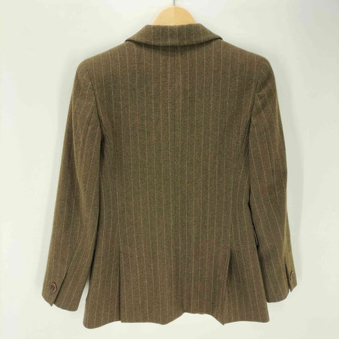 マックスマーラ MAX MARA MADE IN ITALY virgin wool 100% イタリア製 白タグ ストライプ バージン ウール テーラード ジャケット レディース EUR:40