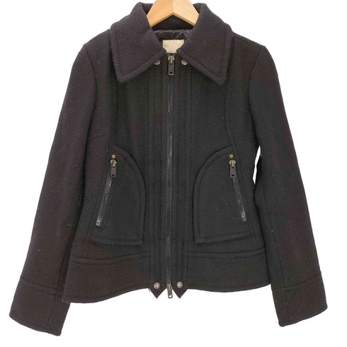 ディーゼル DIESEL 90-00S OLD 裏地 キルティング 立体 パターン ダブル ジップ ギミック ウール ブルゾン ジャケット ブラック Y2K Archive アーカイブ メンズ import:S