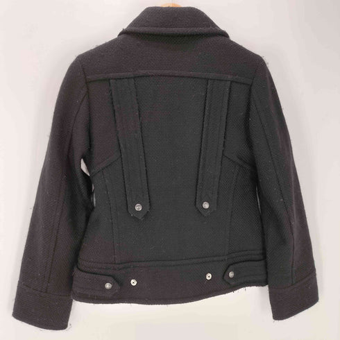 ディーゼル DIESEL 90-00S OLD 裏地 キルティング 立体 パターン ダブル ジップ ギミック ウール ブルゾン ジャケット ブラック Y2K Archive アーカイブ メンズ import:S