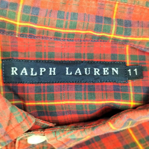 ラルフローレン RALPH LAUREN ポニー刺繍 マドラスチェック L/S ボタンダウン シャツ レディース JPN:11号