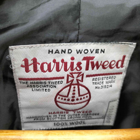 ハリスツイード Harris Tweed ウール ヘリンボーン パッチワーク ダブル Pコート メンズ import:S