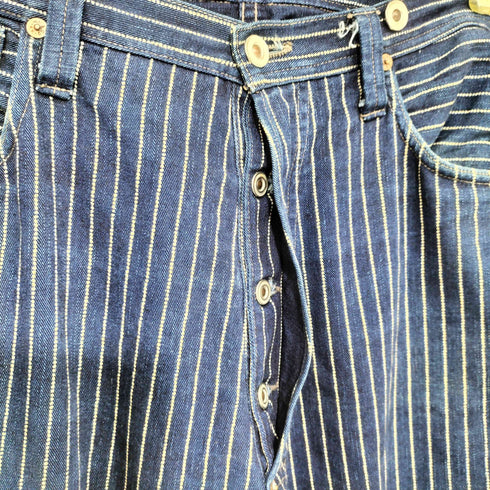 ウエアハウス WAREHOUSE WABAH DENIM WORK PANTS ウォバッシュ デニム ストライプ ワーク パンツ メンズ US:34-35