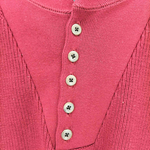 ランズエンド LANDS END 90s USA製 ハーフボタン ヘンリーネック ニットセーター メンズ import:S