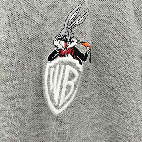 ワーナーブラザーズスタジオストア WARNER BROS STUDIO STORE 90s キャラクター刺繍 半袖ポロシャツ メンズ import:S