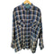 ヴァンヒューゼン VAN HEUSEN 90S OLD ペンキ ペイント 加工 オンブレ チェック フランネル ボックス シャツ グランジ メンズ import:XL