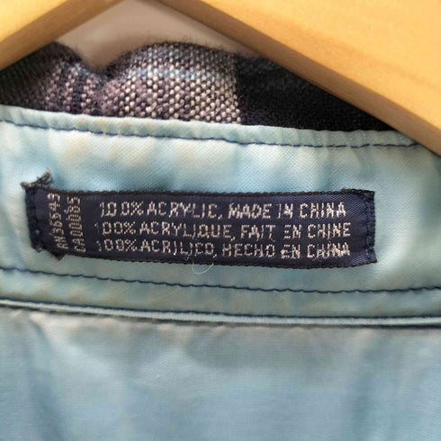 ヴァンヒューゼン VAN HEUSEN 90S OLD ペンキ ペイント 加工 オンブレ チェック フランネル ボックス シャツ グランジ メンズ import:XL