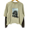 killremote キルリモート 200205 レイヤード スリーブ プリント ボックス Tシャツ ワッフル サーマル カットソー レディース ONE SIZE