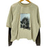killremote キルリモート 200205 レイヤード スリーブ プリント ボックス Tシャツ ワッフル サーマル カットソー レディース ONE SIZE