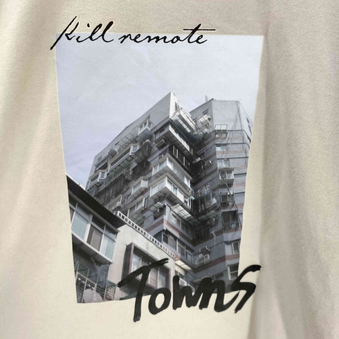 killremote キルリモート 200205 レイヤード スリーブ プリント ボックス Tシャツ ワッフル サーマル カットソー レディース ONE SIZE
