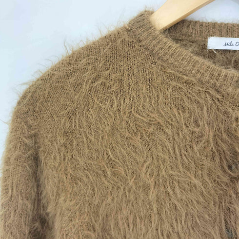 ミラオーウェン Mila Owen 24aw クルーネックシャギーニットカーディガン レディース JPN:1