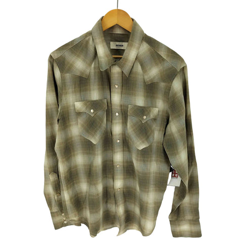 BUCK MASON ウール混 チェック ウエスタンシャツ メンズ import:M