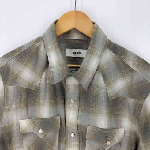 BUCK MASON ウール混 チェック ウエスタンシャツ メンズ import:M
