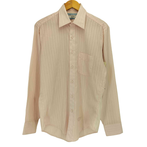 シアーズ Sears 70S PERMA-PREST 襟芯 ドット L/S ポリ シャツ メンズ 15 34-35