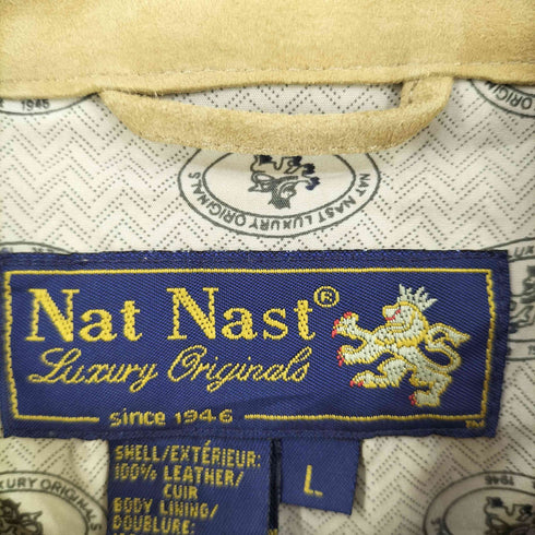 ナットナスト NAT NAST スエード 切替バイカラー レザー シャツ ジャケット メンズ L