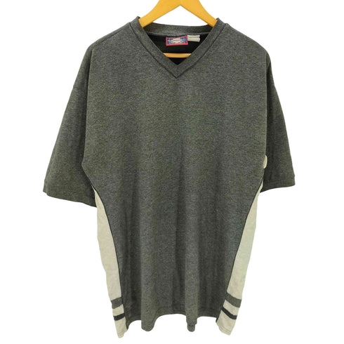 ビューグルボーイ Bugle Boy 90S OLD USA製 バイカラー スイッチング Vネック Tシャツ メンズ import:XL