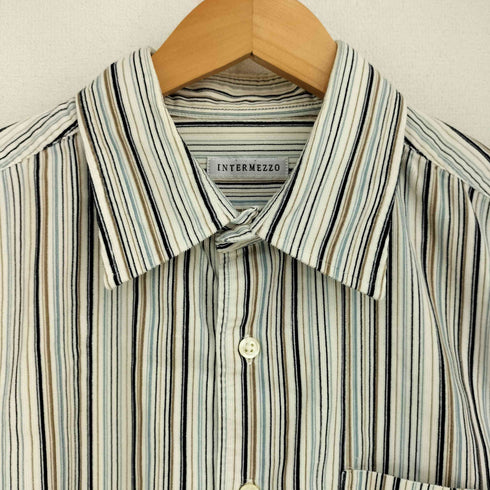 インターメッツォ INTERMEZZO ベロア ストライプ長袖シャツ メンズ import:XL