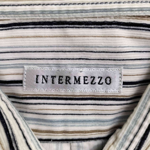 インターメッツォ INTERMEZZO ベロア ストライプ長袖シャツ メンズ import:XL