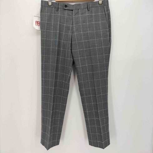 カルバンクライン CALVIN KLEIN ネップ ウィンドウペン 2B テーラード センタープレス スラックス スーツ セットアップ メンズ 40