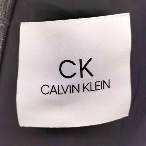 カルバンクライン CALVIN KLEIN ネップ ウィンドウペン 2B テーラード センタープレス スラックス スーツ セットアップ メンズ 40