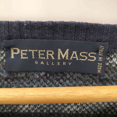 PETER MASS GALLERY ピーターマスギャラリー MADE IN ITALY イタリア製 コットン アクリル 総柄 Vネック ニット メンズ