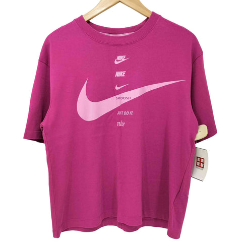 ナイキ NIKE スウォッシュ ロゴ プリント クロップド Tシャツ レディース JPN:M