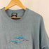 シグナルスポーツ SIGNAL SPORTS 90s 袖裾シングル dolphin イルカ 刺繍 クルーネック Tシャツ メンズ