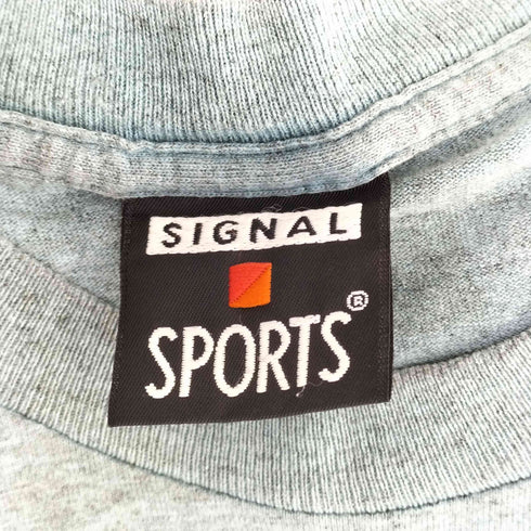 シグナルスポーツ SIGNAL SPORTS 90s 袖裾シングル dolphin イルカ 刺繍 クルーネック Tシャツ メンズ