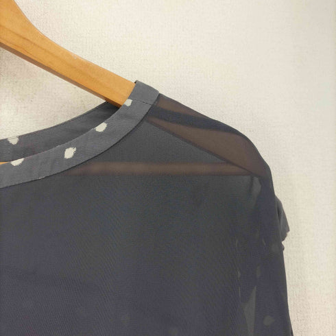 ポールスミスブラックレーベル Paul Smith BLACK LABEL ドット シアー 半袖ブラウス レディース 40