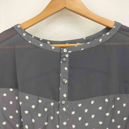 ポールスミスブラックレーベル Paul Smith BLACK LABEL ドット シアー 半袖ブラウス レディース 40